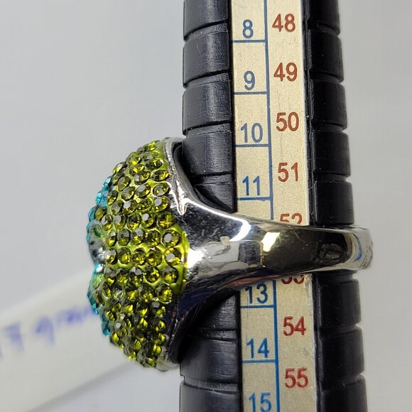 Aqua Green Rhinestone Ring SIZE 6.5 - Other sizes available - Picture 8 of 13